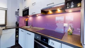 Coloured Splashback Kitchen Solutions - Makes the kitchen look beautiful yet very functional